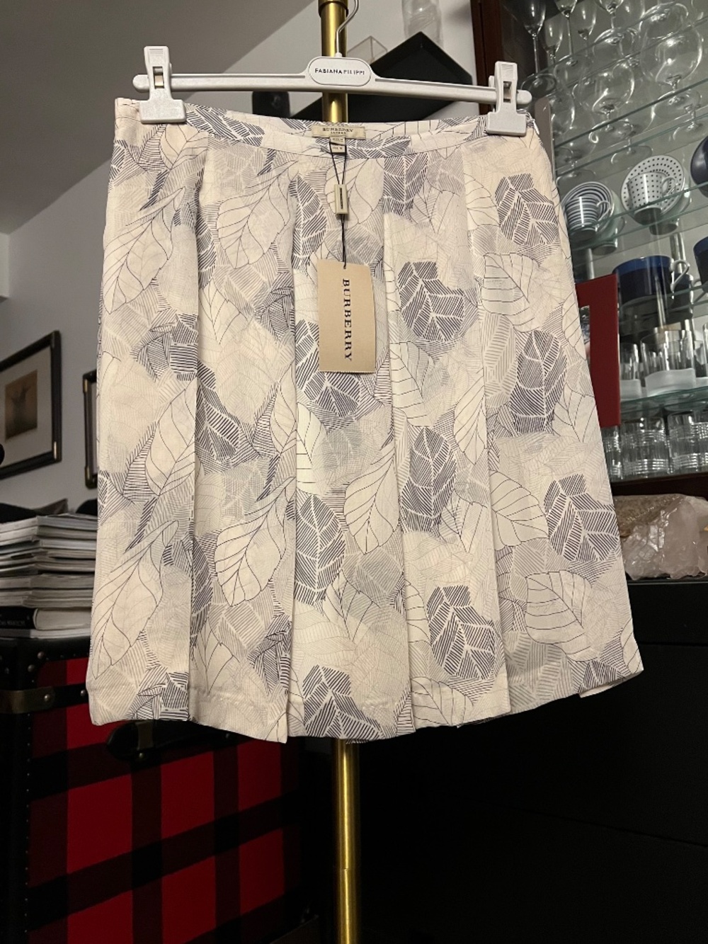 NWT Burberry Silk Chiffon Skirt